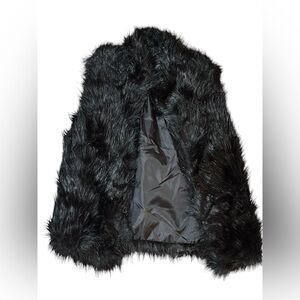 Ci Sono by Cavalini Luxurious Black Faux Fur Vest - Size M A14